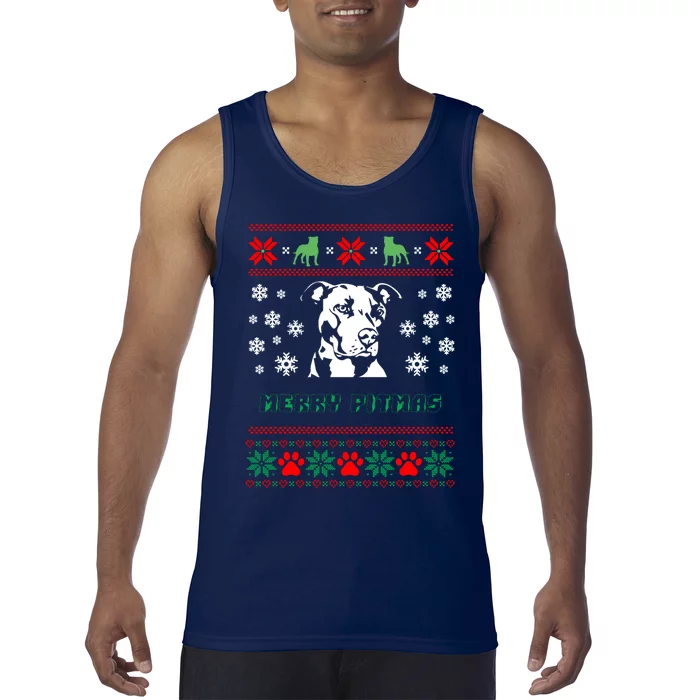 Pitbull Dog Graphic Gift Xmas Tank Top