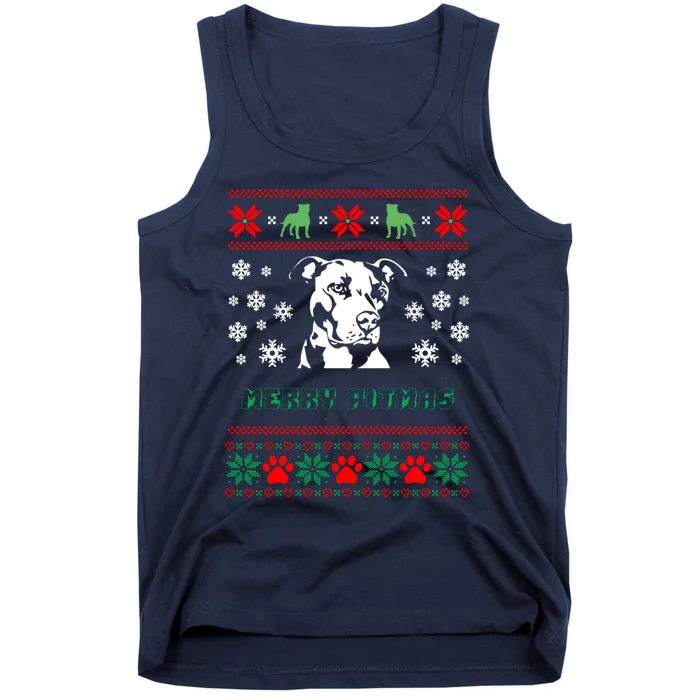 Pitbull Dog Graphic Gift Xmas Tank Top