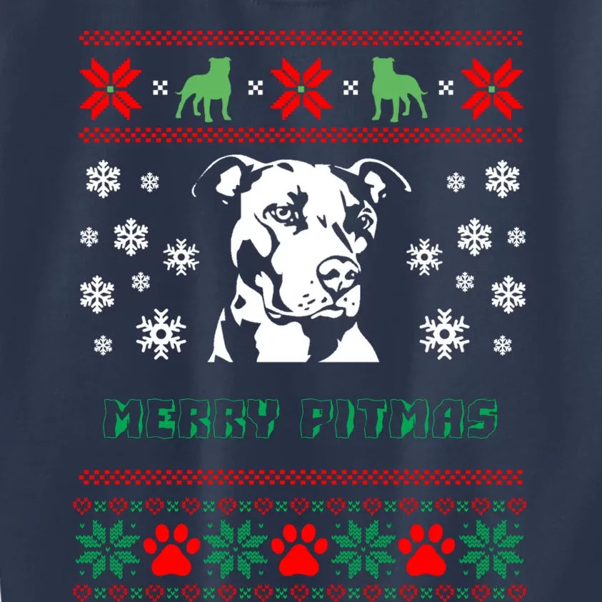 Pitbull Dog Graphic Gift Xmas Kids Sweatshirt