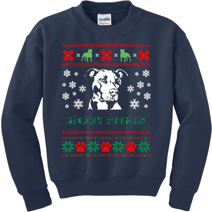 Pitbull Dog Graphic Gift Xmas Kids Sweatshirt