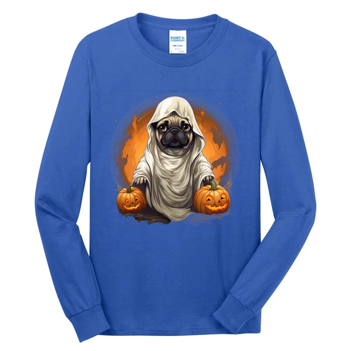 Pug Dog Ghost Funny Halloween Pumpkin For Dog Lovers Great Gift Tall Long Sleeve T-Shirt