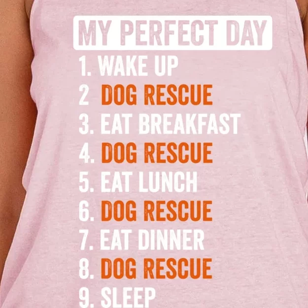 Perfect Day Gift Dog Rescue Funny Gift Teens Cool Gift Women's Knotted Racerback Tank