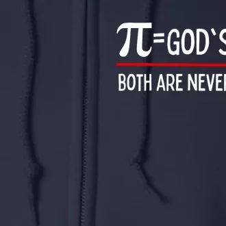 Pi Day God's Love Gift Both Are Never Ending Full Zip Hoodie