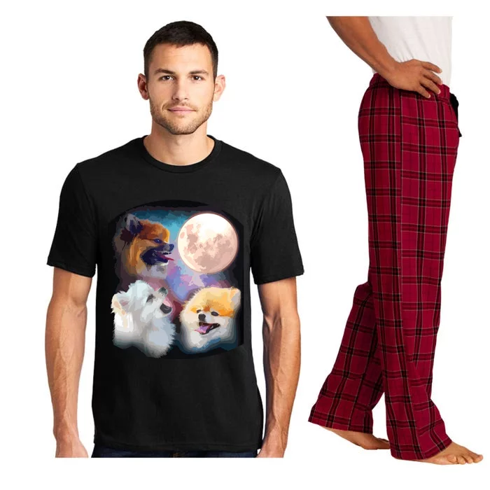 Pomeranian Dog Howling At Moon Pajama Set