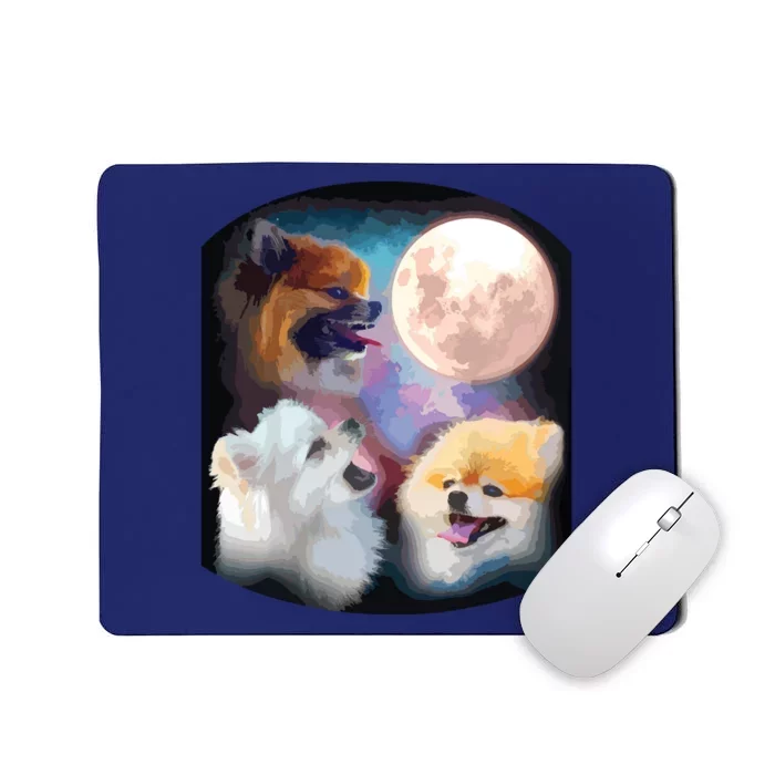 Pomeranian Dog Howling At Moon Mousepad