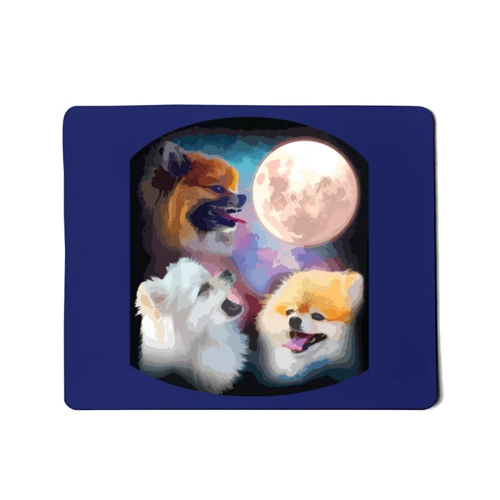 Pomeranian Dog Howling At Moon Mousepad