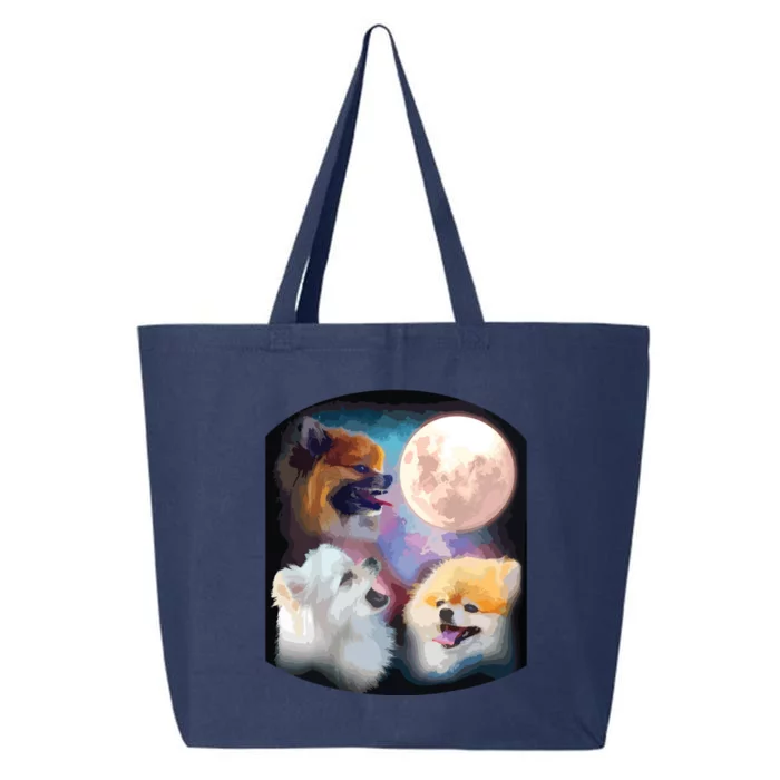 Pomeranian Dog Howling At Moon 25L Jumbo Tote