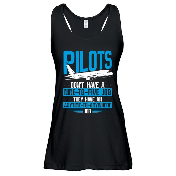 Pilots Don't Have A Nine-To-Five Job Aviation Airline Pilot Ladies Essential Flowy Tank