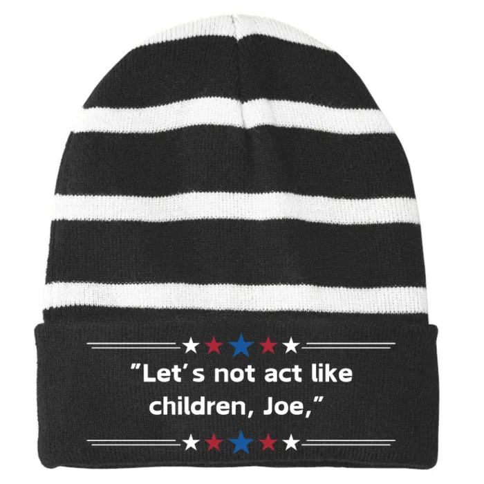 Presidential Debate Humor Striped Beanie with Solid Band