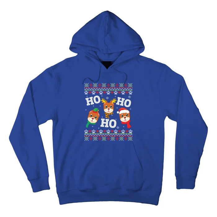 Pitbull Dog Ho Ho Ho Merry Christmas Day Dad Mom Ugly Sweat Funny Gift Hoodie