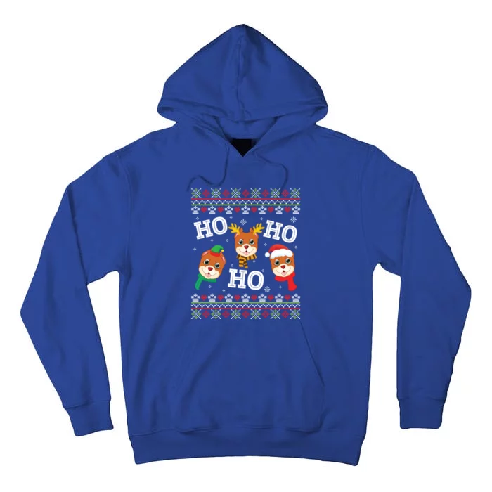 Pitbull Dog Ho Ho Ho Merry Christmas Day Dad Mom Ugly Sweat Funny Gift Tall Hoodie