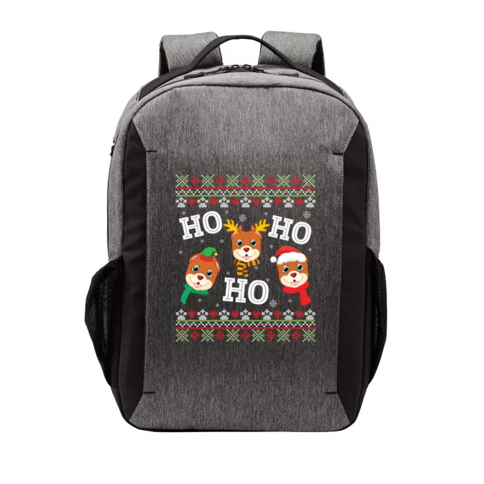 Pitbull Dog Ho Ho Ho Merry Christmas Day Dad Mom Ugly Sweat Funny Gift Vector Backpack