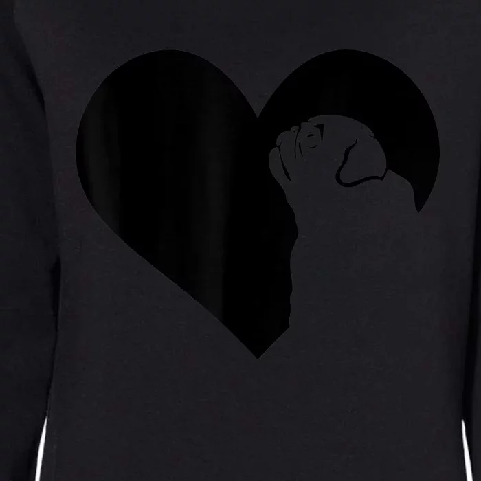 Pug Dog Heart Silhouette Pug Womens California Wash Sweatshirt