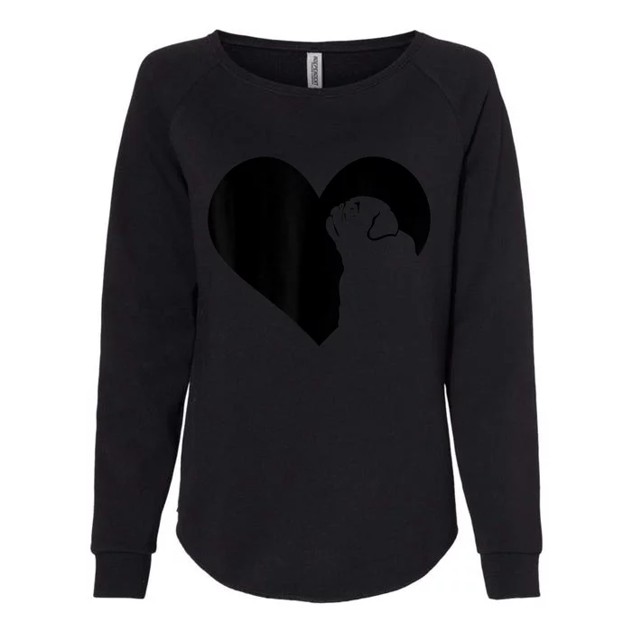 Pug Dog Heart Silhouette Pug Womens California Wash Sweatshirt