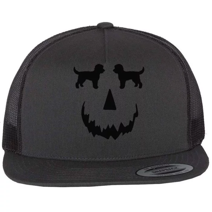 Pumpkin Doodle Halloween Goldendoodle Halloween Flat Bill Trucker Hat