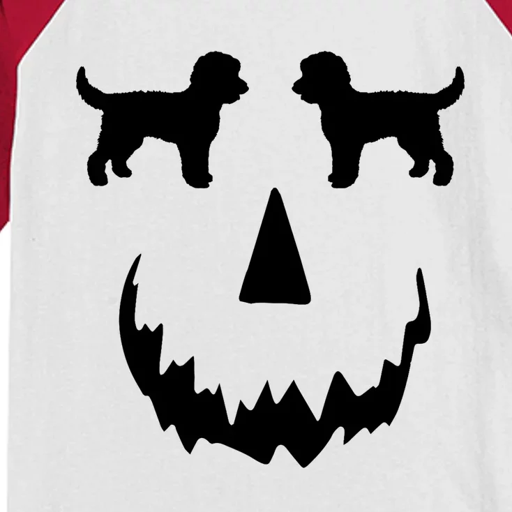 Pumpkin Doodle Halloween Goldendoodle Halloween Kids Colorblock Raglan Jersey