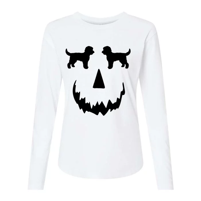 Pumpkin Doodle Halloween Goldendoodle Halloween Womens Cotton Relaxed Long Sleeve T-Shirt