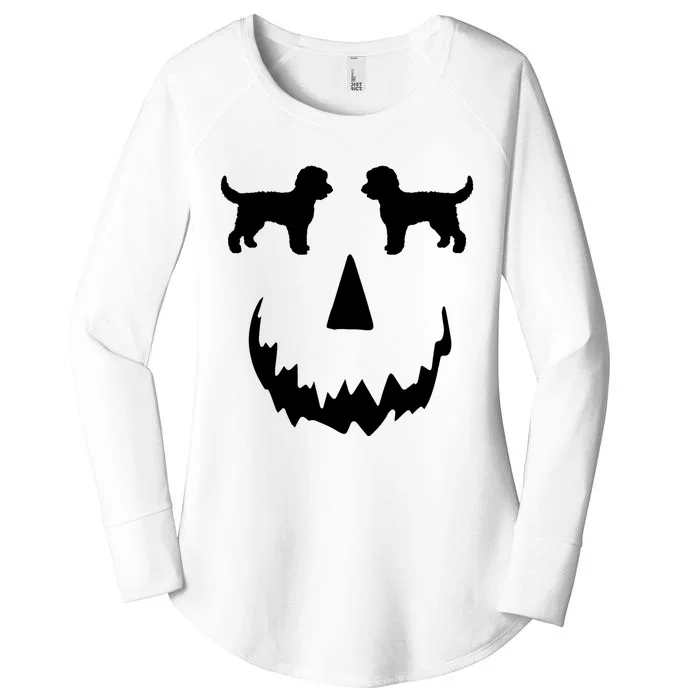 Pumpkin Doodle Halloween Goldendoodle Halloween Women's Perfect Tri Tunic Long Sleeve Shirt