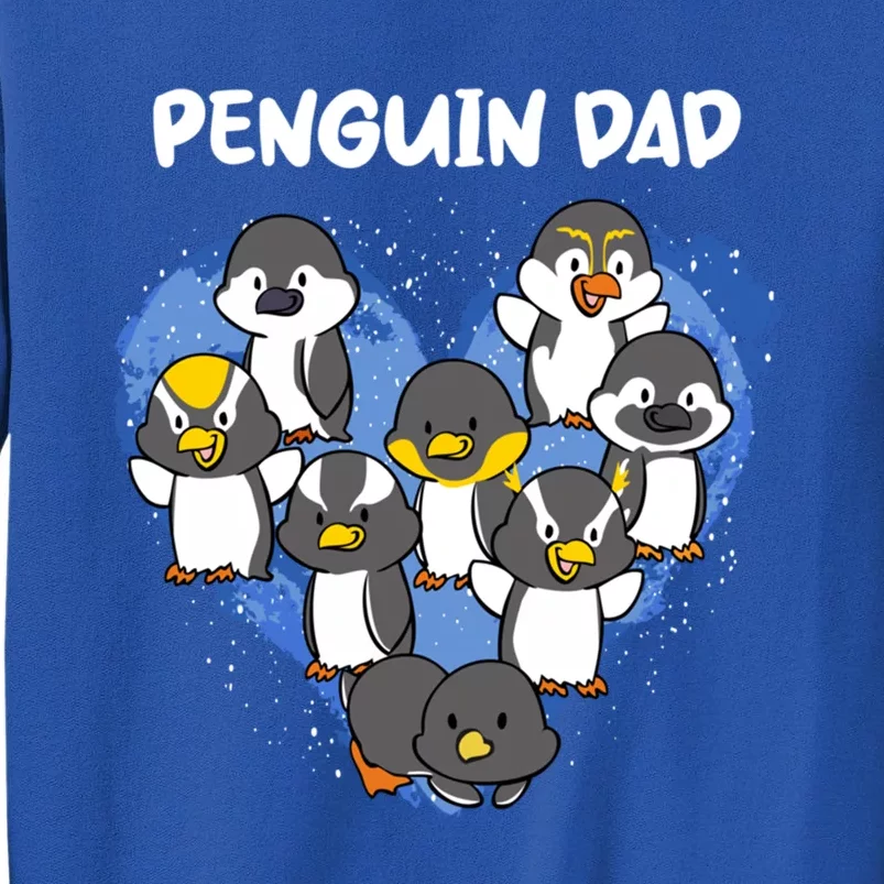 Penguin Dad Heart Shape Daddy Valentine Papa Father's Day Gift Sweatshirt