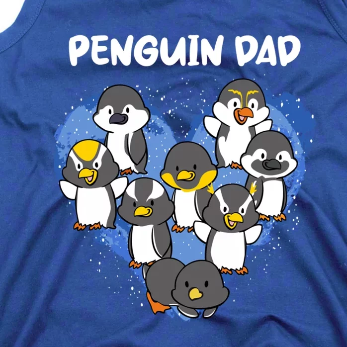 Penguin Dad Heart Shape Daddy Valentine Papa Father's Day Gift Tank Top