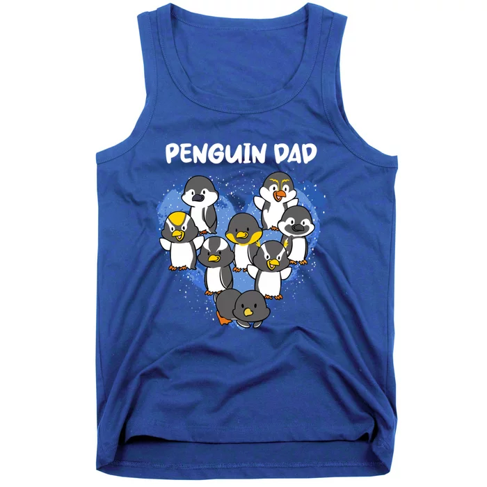 Penguin Dad Heart Shape Daddy Valentine Papa Father's Day Gift Tank Top