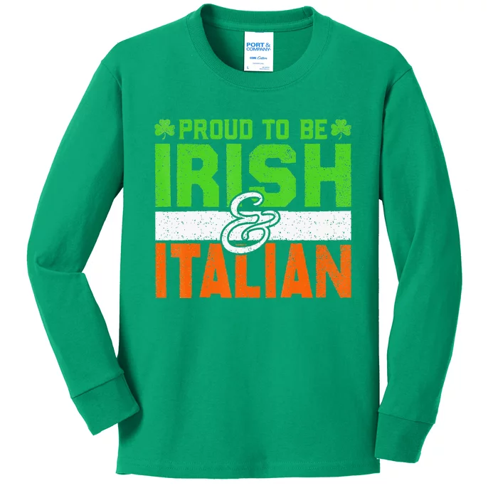 Paddys Day Irish Italian Green Shamrock St. Patrick's Kids Long Sleeve Shirt