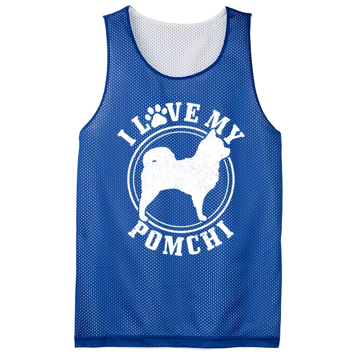 Pomchi Dog I Love My Pomchi Mom Dad Gift Mesh Reversible Basketball Jersey Tank