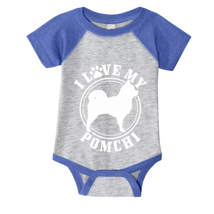 Pomchi Dog I Love My Pomchi Mom Dad Gift Infant Baby Jersey Bodysuit