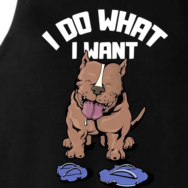 Pitbull Dog I Do What I Want Ladies Tri-Blend Wicking Tank