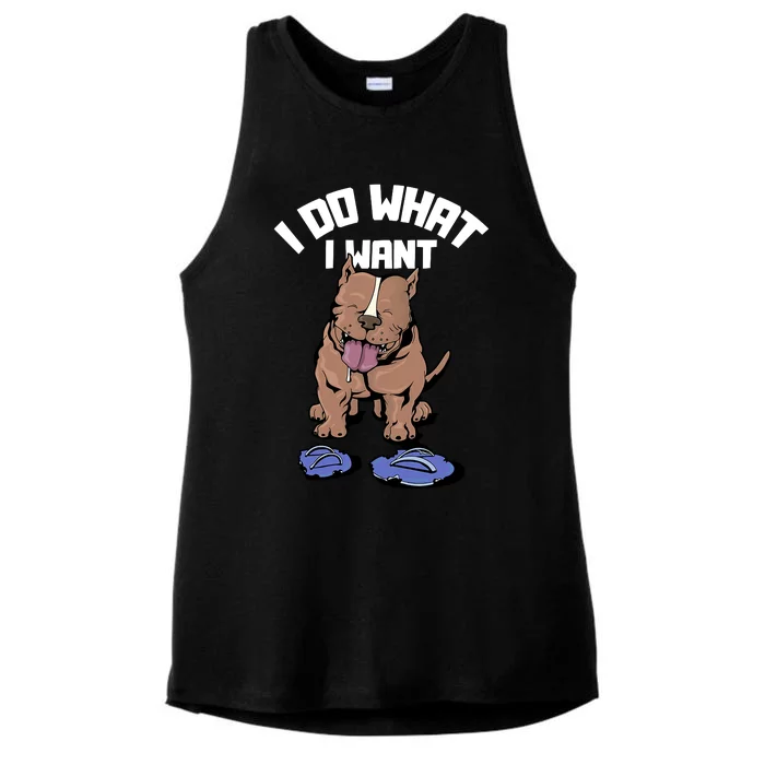 Pitbull Dog I Do What I Want Ladies Tri-Blend Wicking Tank