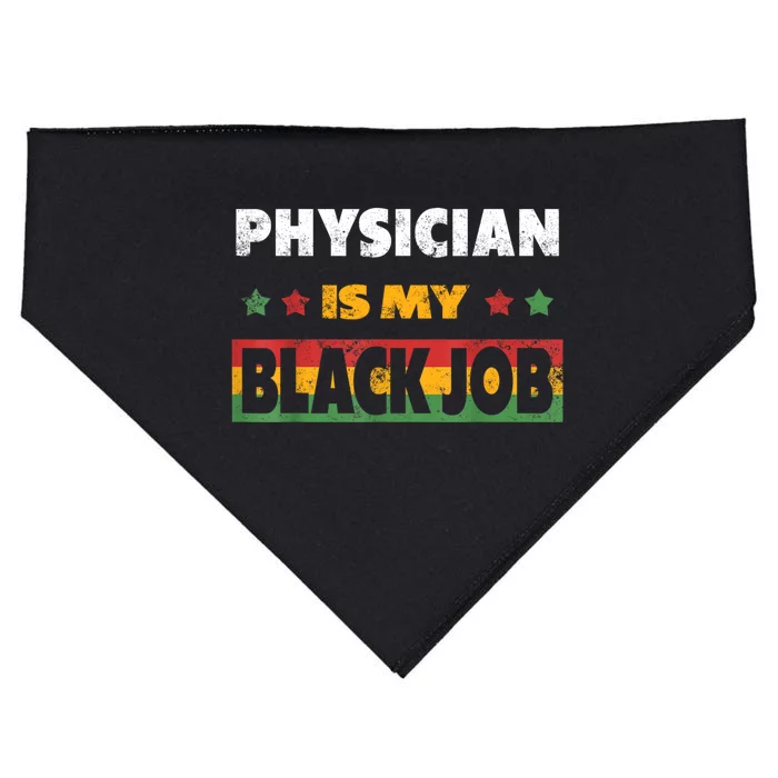 Physician Doctor Is My Black Job Tittle Personalized USA-Made Doggie Bandana