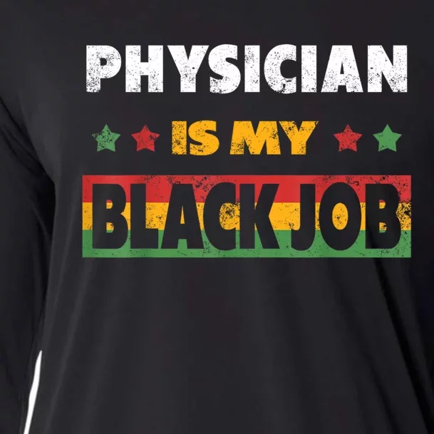 Physician Doctor Is My Black Job Tittle Personalized Cooling Performance Long Sleeve Crew