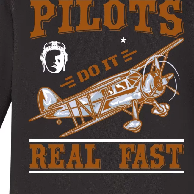 Pilots Do It Real Fast Baby Long Sleeve Bodysuit