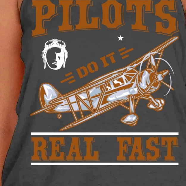 Pilots Do It Real Fast Women's Knotted Racerback Tank