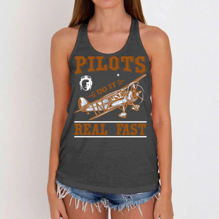 Pilots Do It Real Fast Women's Knotted Racerback Tank