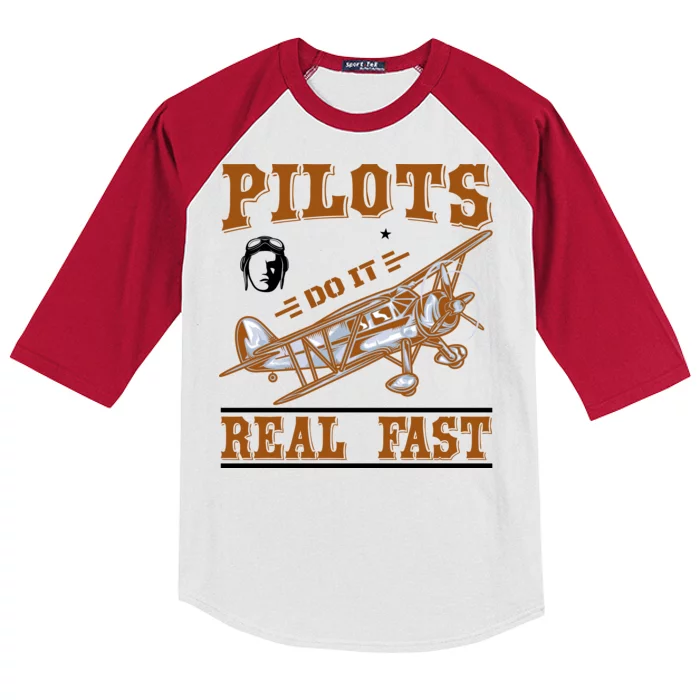 Pilots Do It Real Fast Kids Colorblock Raglan Jersey