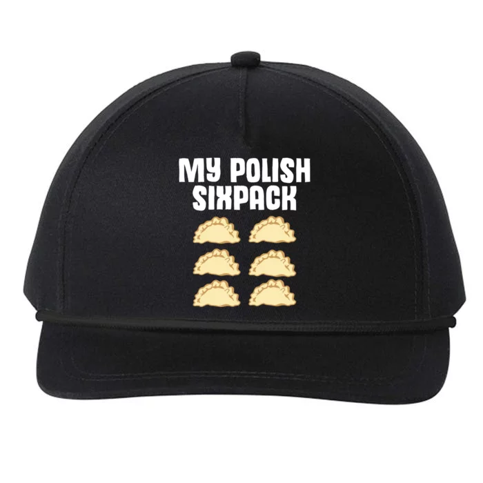 Polish Dumpling Joke Sixpack Pole Pun Polska Perogie Pierogi Cute Gift Snapback Five-Panel Rope Hat