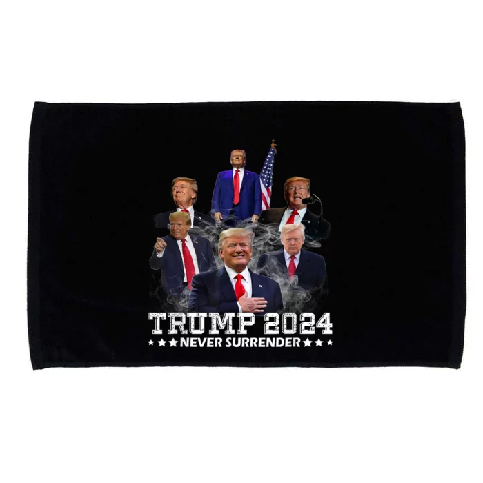 President Donald J Trump 2024 Never Surrender Microfiber Hand Towel