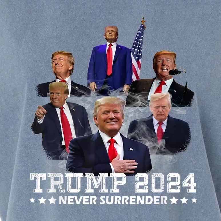 President Donald J Trump 2024 Never Surrender Garment-Dyed Women's Muscle Tee