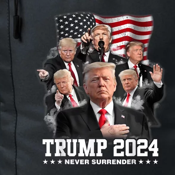 President Donald J Trump 2024 Never Surrender Daily Commute Backpack