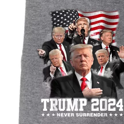 President Donald J Trump 2024 Never Surrender Doggie 3-End Fleece Hoodie