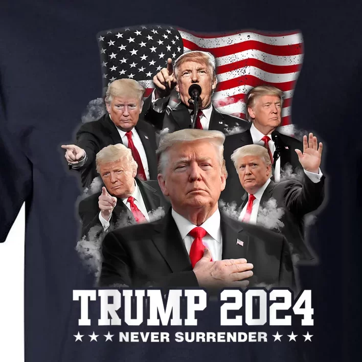 President Donald J Trump 2024 Never Surrender Tall T-Shirt