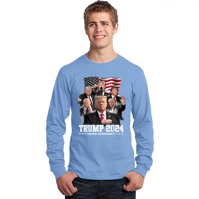 President Donald J Trump 2024 Never Surrender Long Sleeve Shirt