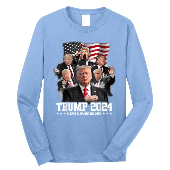 President Donald J Trump 2024 Never Surrender Long Sleeve Shirt