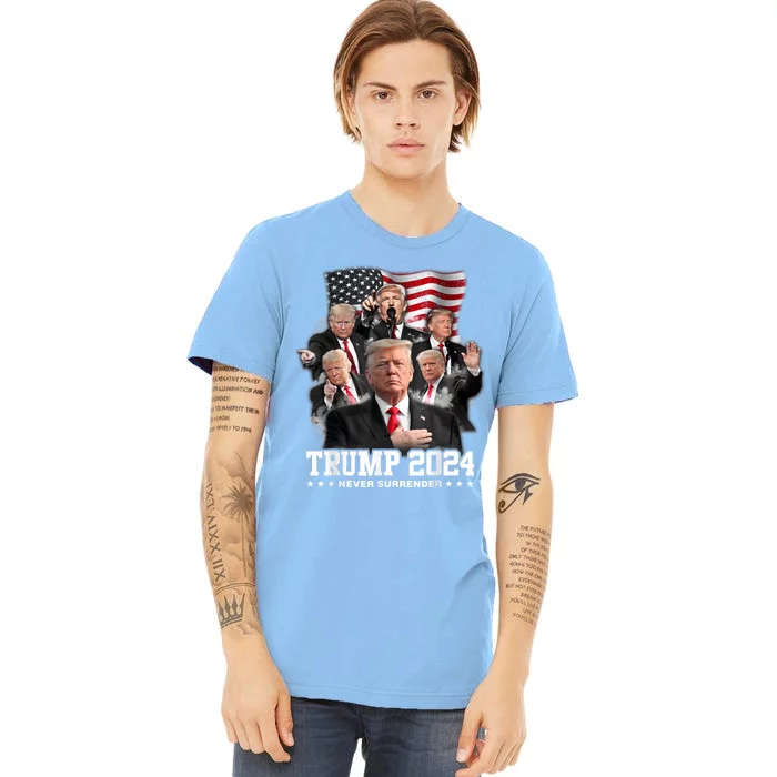 President Donald J Trump 2024 Never Surrender Premium T-Shirt