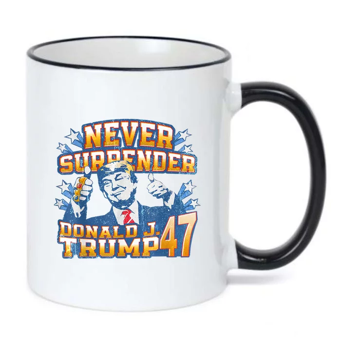 President Donald J Trump 2024 Never Surrender Black Color Changing Mug