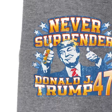 President Donald J Trump 2024 Never Surrender Doggie 3-End Fleece Hoodie