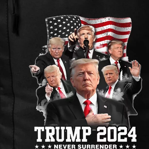 President Donald J Trump 2024 Never Surrender Daily Commute Backpack