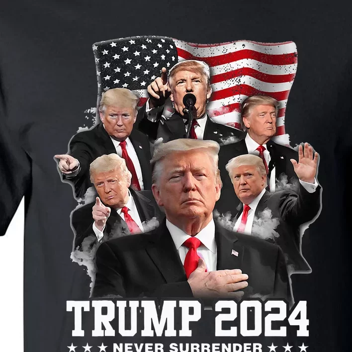 President Donald J Trump 2024 Never Surrender Tall T-Shirt