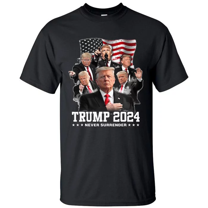 President Donald J Trump 2024 Never Surrender Tall T-Shirt